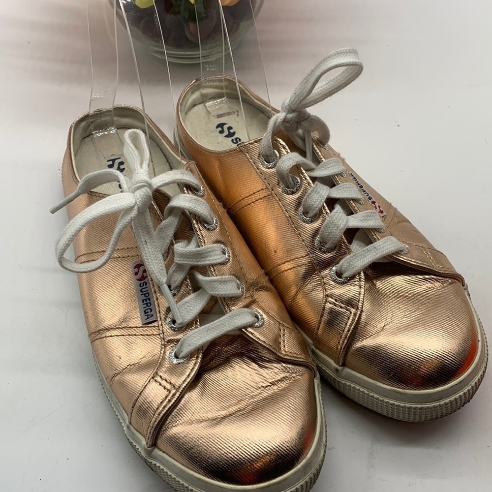 Superga Rose Gold Mule Slip On Sneakers Sz 38. SNK0320D